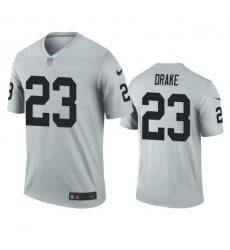 Men Las Vegas Raiders 23 Kenyan Drake Silver Inverted Legend Nike Jersey