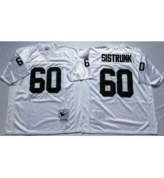 Men Las Vegas Raiders 60 Otis Sistrunk White M&N Throwback Jersey