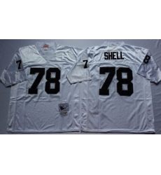 Men Las Vegas Raiders 78 Art Shell White M&N Throwback Jersey