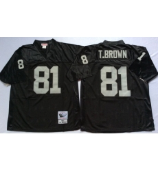 Men Las Vegas Raiders 81 Tim Brown Black M&N Throwback Jersey