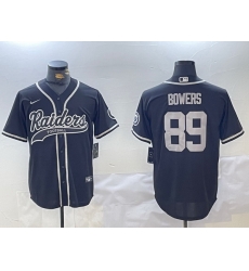 Men Las Vegas Raiders 89 Brock Bowers Black Cool Base Stitched Baseball Jersey