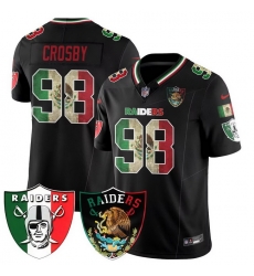 Men Las Vegas Raiders  98 Maxx Crosby Black Mexico F U S E  Vapor Stitched Football Jersey