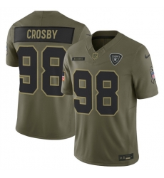 Men Las Vegas Raiders 98 Maxx Crosby Olive 2025 F U S E Salute to Service Limited Stitched Football Jersey Men Las Vegas Raiders 98 Maxx Crosby Olive 2025 F U S E Salute to Service Limited Stitched Football Jersey