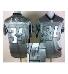 Nike Oakland Raiders 34 Bo Jackson Grey Elite Shadow Signed NFL Jersey