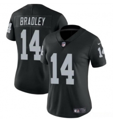 Women Las Vegas Raiders 14 Carter Bradley Black Vapor Stitched Jersey