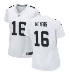 Women Las Vegas Raiders 16 Jakobi Meyers White Stitched Jersey  Run Small