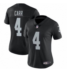 Women Raiders #4 Derek Carr Black Team Colour Vapor Limited Jersey