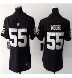 women New Raiders #55 Sio Moore Black Team Color NFL Elite Jersey