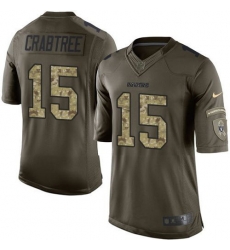 Nike Raiders #15 Michael Crabtree Green Youth Stitched NFL Limited Salute to Service Jersey