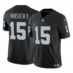 Youth Las Vegas Raiders 15 Gardner Minshew II Black 2024 F U S E Vapor Untouchable Stitched Football Jersey