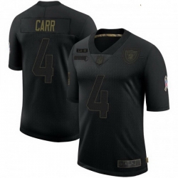 Youth Las Vegas Raiders 4 Derek Carr Black 2020 Salute To Service Limited Jersey