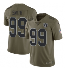 Youth Nike Raiders #99 Aldon Smith Olive Stitched NFL Limited 2017 Salute to Service Jersey