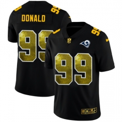 Los Angeles Rams 99 Aaron Donald Men Black Nike Golden Sequin Vapor Limited NFL Jersey