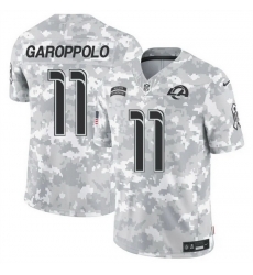 Men Los Angeles Rams 11 Jimmy Garoppolo 2024 F U S E Arctic Camo Salute To Service Limited Stitched Football Jersey