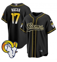 Men Los Angeles Rams  17 Davante Adams Black Stitched Baseball Jersey