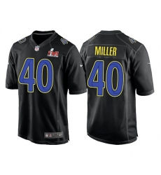 Men Los Angeles Rams 40 Von Miller 2022 Black Super Bowl LVI Game Stitched Jersey