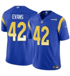 Men Los Angeles Rams 42 Ethan Evans Blue 2025 F U S E  Vapor Untouchable Stitched Football Jersey