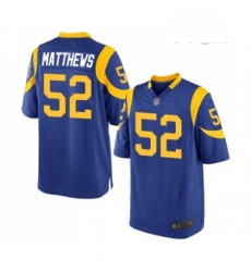 Men Los Angeles Rams 52 Clay Matthews Game Royal Blue Alternate Football Jersey