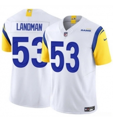Men Los Angeles Rams 53 Nate Landman White 2025 F U S E  Vapor Untouchable Stitched Football Jersey