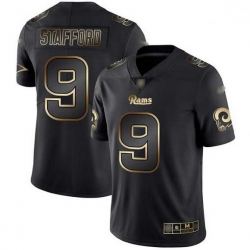 Men Los Angeles Rams 9 Matthew Stafford Black Gold Men Stitched NFL Vapor Untouchable Limited Jersey