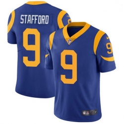 Men Los Angeles Rams 9 Matthew Stafford Royal Blue Alternate Men Stitched NFL Vapor Untouchable Limited Jersey