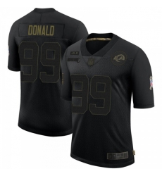 Men Los Angeles Rams Aaron Donald Black 2020 Salute To Service Jersey