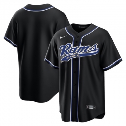 Men Los Angeles Rams Blank Black Cool Base Stitched Baseball Jersey