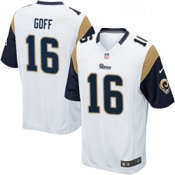 Men Nike Los Angeles Rams 16 Jared Goff Game White NFL Jersey