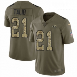 Men Nike Los Angeles Rams 21 Aqib Talib Limited OliveCamo 2017 Salute to Service NFL Jersey