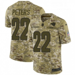 Men Nike Los Angeles Rams 22 Marcus Peters Limited Camo 2018 Salute to Service NFL Jersey