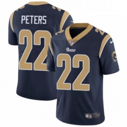 Men Nike Los Angeles Rams 22 Marcus Peters Navy Blue Team Color Vapor Untouchable Limited Player NFL Jersey