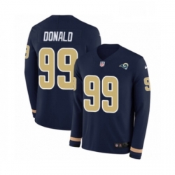 Men Nike Los Angeles Rams 99 Aaron Donald Limited Navy Blue Therma Long Sleeve NFL Jersey