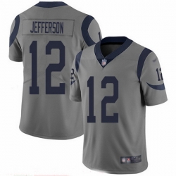 Nike Rams 12 Van Jefferson Gray Men Stitched NFL Limited Inverted Legend Jersey