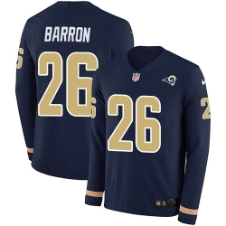 Nike Rams 26 Mark Barron Navy Blue Team Color Men s Stitched NFL Limited Therma Long Sleeve Jersey