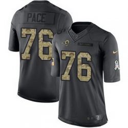 Nike Rams #76 Orlando Pace Black Mens Stitched NFL Limited 2016 Salute to Service Jersey