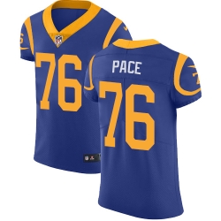 Nike Rams #76 Orlando Pace Royal Blue Alternate Mens Stitched NFL Vapor Untouchable Elite Jersey