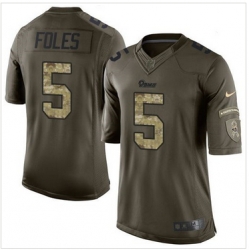 Nike St  Louis Rams #5 Nick Foles Green Men 27s Stitched NFL Limited Salute to Service Jersey