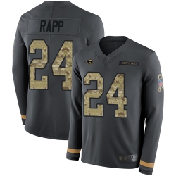 Rams 24 Taylor Rapp Anthracite Salute to Service Men Stitched Football Limited Therma Long Sleeve Jersey