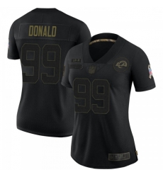 Women Los Angeles Rams Aaron Donald Black 2020 Salute To Service Jersey