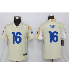 Women Nike Los Angeles Rams 16 Jared Goff Bone 2020 New Vapor Untouchable Limited Jersey