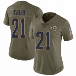 Womens Nike Los Angeles Rams 21 Aqib Talib Limited Olive 2017 Salute to Service NFL Jersey