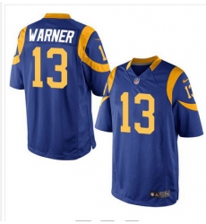 Nike Rams #13 Kurt Warner Royal Blue Alternate Youth Stitched NFL Elite Jersey