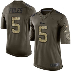 Nike Rams #5 Nick Foles Green Youth Stitched NFL Limited Salute to Service Jersey