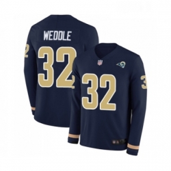 Youth Los Angeles Rams 32 Eric Weddle Limited Navy Blue Therma Long Sleeve Football Jersey