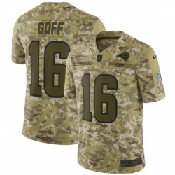 Youth Nike Los Angeles Rams 16 Jared Goff Limited Camo 2018 Salute to Service NFL Jersey