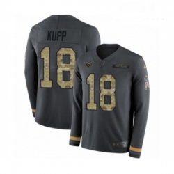 Youth Nike Los Angeles Rams 18 Cooper Kupp Limited Black Salute to Service Therma Long Sleeve NFL Jersey