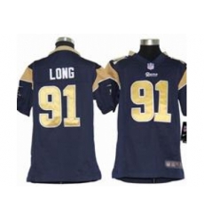 Youth Nike Youth St. Louis Rams #91 Chris Long Blue jerseys