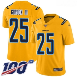 Chargers 25 Melvin Gordon III Gold Men Stitched Football Limited Inverted Legend 100th Season Jersey