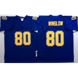 Chargers 80 Kellen Winslow Blue Throwback Jersey