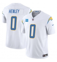 Men Los Angeles Chargers  0 Daiyan Henley White 2026 F U S E  2 Star C Patch Vapor Limited Stitched Football Jersey